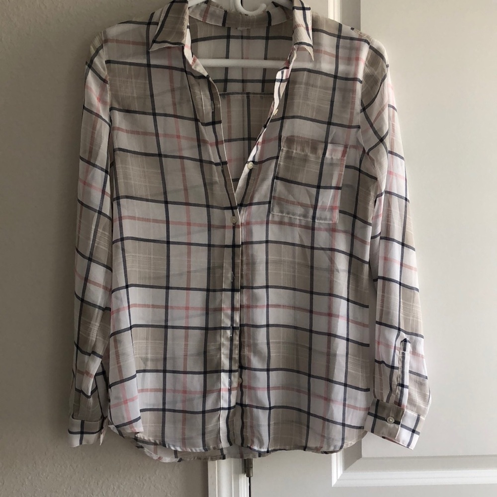 Sheer plaid shirt